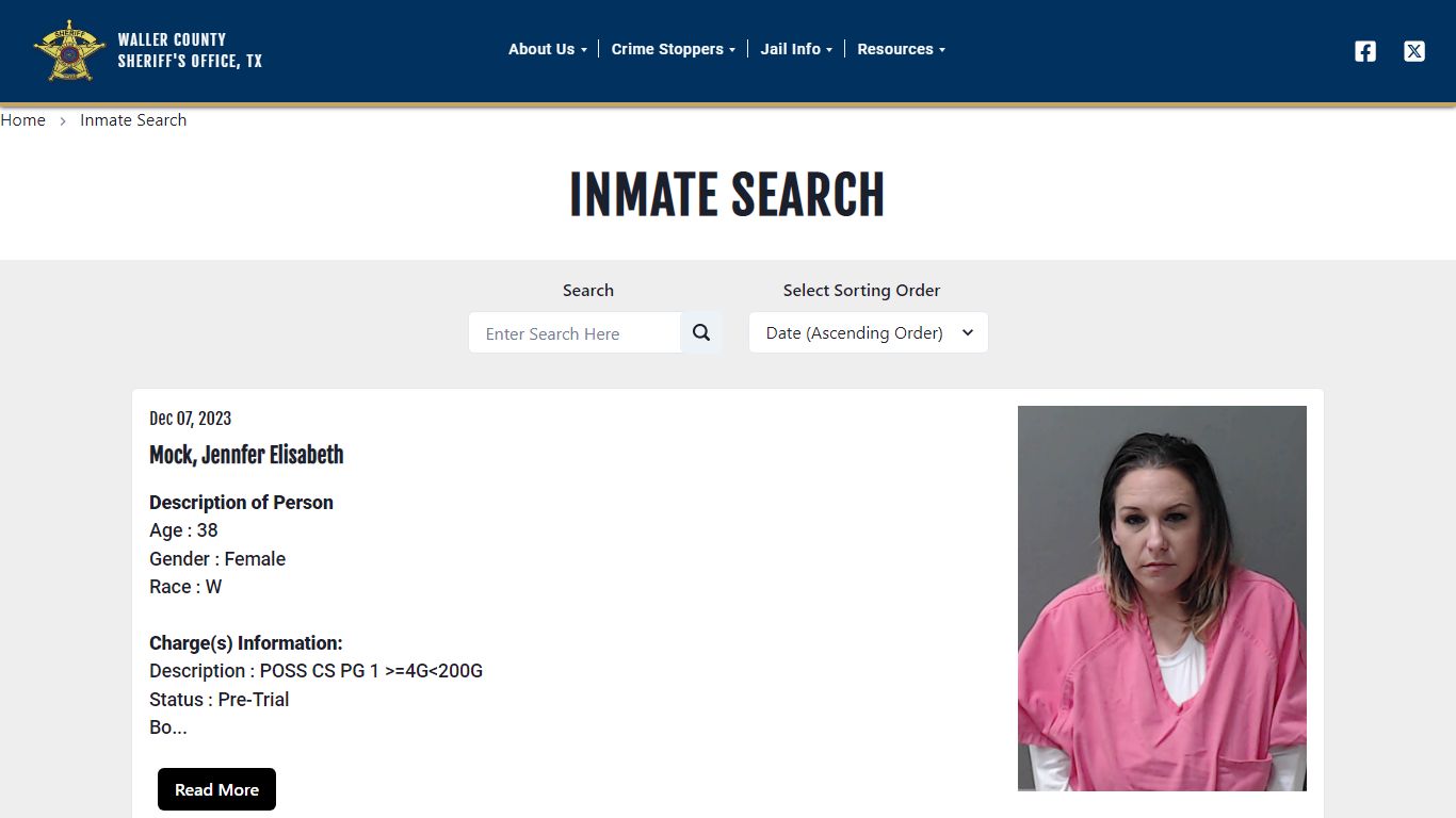 Waller County Sheriff Office Website